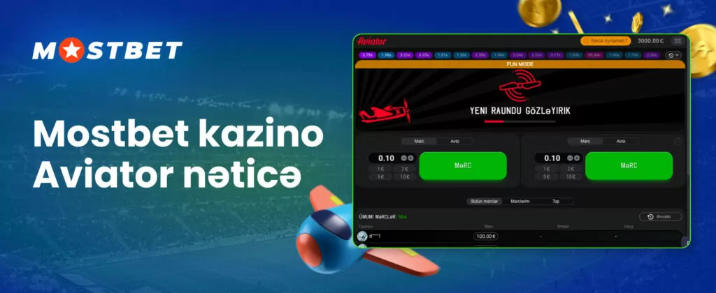 Mostbet kazino Aviator nəticə