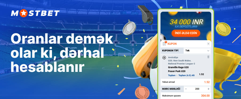 Mostbet Azərbaycan sürətli oyun üçün ani mərc
