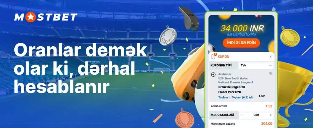 Mostbet Azərbaycan sürətli oyun üçün ani mərc